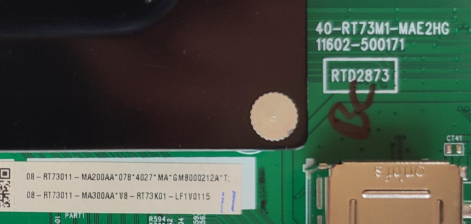 MAIN PARA TV TCL / NUMERO DE PARTE 08-RT3011-MA200AA / 40-RT73M1-MAE2HG / 11602-500171 / 08-RT73011-MA300AA / V8-RT73K01-LF1V0115 / PANEL LVU550NDHL CD9W08 / DISPLAY ST5461D11-9 VER.2.1 / MODELO 55R635	 - Imagen 2